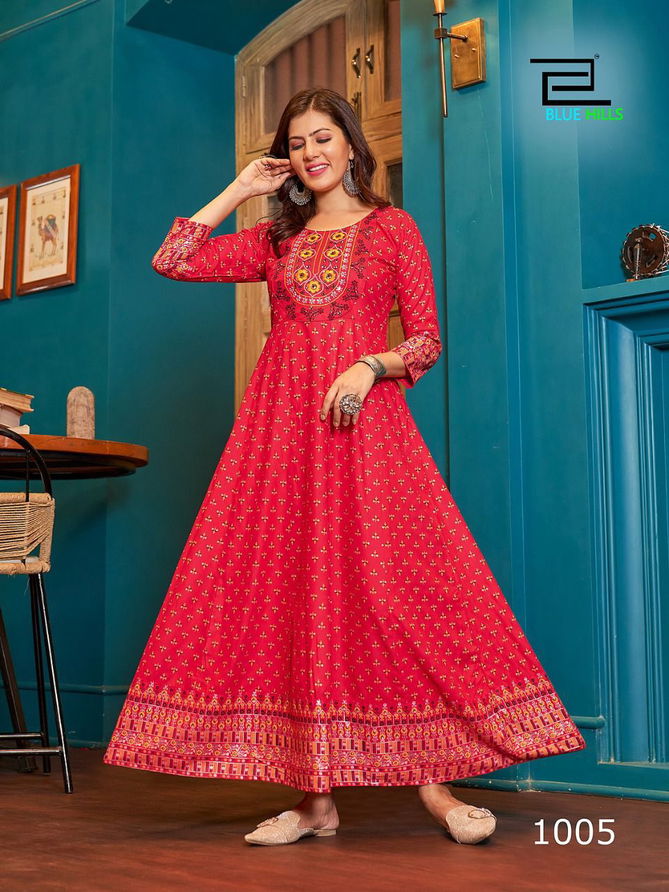 Blue Hills Cheese Festive Wear Wholesale Anarkali Kurti Catalog